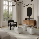 101 Copenhagen Nama Lounge lenestol   Anilinskinn svart