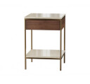 Erin sidebord messing valnøtt beige