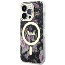 Guess Guhmp14lhcfwsk Iphone 14 Pro 6.1" Czarny/Black Hardcase Flower Magsafe