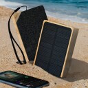 Mikamax Trådløs Bluetooth-høyttaler i Bambus med Solcellelading