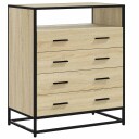  Kommode sonoma eik 70x41x83,5 cm konstruert tre 8721102841491