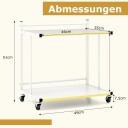 Rullende sidebord med 2 hyller – hvitt og gull