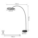 Lucande Yekta LED-buegulvlampe, stepdim, svart