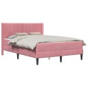 vidaXL Sengeramme med madrass med hodegjerde Rosa 120 x 200 cm Fløyel