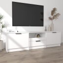 vidaXL TV-benk hvit 140x35x40 cm konstruert tre