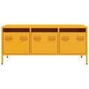  TV-benk sennepsgul 101,5x39x43,5 cm kaldvalset stål 8721102929861