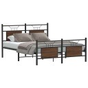  Sengeramme uten madrass brun eik 137x190 cm konstruert tre