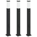vidaXL Pullertlamper med sensor og stikkontakt 3 stk 80 cm svart IP44