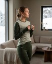 Ullundertøy Stina Ulltrøye med rund hals til dame i Grønn XXL