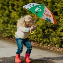 Pippi Langstrømpe Paraply med Motiv - 75 cm - Fargerik