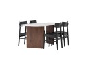 Venture Design Grönvik & Montros spisegruppe Svart/lysegrå 4 stoler & bord 180 x 90 cm