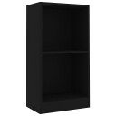 Bokhylle svart 40x24x75 cm konstruert tre