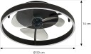 Lindby LED-takvifte Momitu svart stillegående Ø 14 cm