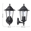 Utendørs vegglampe IP44 værbestandig E27 sokkel