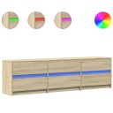  TV-benk med LED sonoma eik 180x34x50 cm konstruert tre 8721158342737