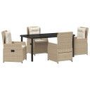 vidaXL Hage Spisegruppe 5 pcs Beige og lys grå polyrotting