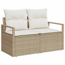 vidaXL Sofa sett 6 stk. 5 Antall seter Beige og krem polyrotting