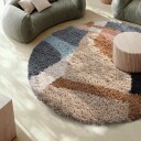 Rundt teppe   Cefalu Natural Cotton Shaggy multi Størrelse: Ø 120 cm