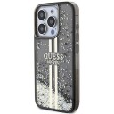 Guess Hardcase til iPhone 15 Pro med Liquid Glitter Gold Stripes - Svart