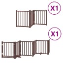 Vidaxl Hundeport Sammenleggbar 9 Paneler Brun 450 cm Poppeltre