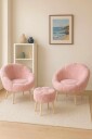 Wing Chair & Pouffe Set (3 Pieces) Atelier Del Sofa -