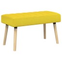 vidaXL Kanal-Quiltet Benk Lys Gul 80 x 40 x 46 cm Stoff