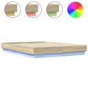  Sengeramme med LED-lys sonoma eik 150x200 cm 8721012275232