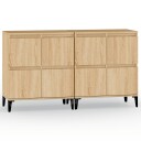  Skjenker 2 stk sonoma eik 60x35x70 cm konstruert tre