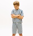 Tommy Hilfiger Relaxed Linen Blend Stripe Short Navy 152