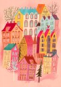 Uta Krogmann Lovely Pink Village Plakat Plakat / 21x30cm 