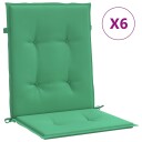 vidaXL Hage stolputer 6 stk. Grønn 100 x 50 x 3 cm