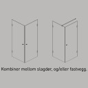 Sanipro Focus Dusjdør - Pris pr stk Svart Matt / 90cm Klart Glass