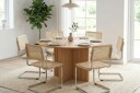 Edda spisegruppe rund 130 cm eik med 6 Build spisestoler   Eik