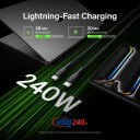 Belkin 240W USB-C ladekabel 3m Flettet Sort