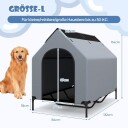 Forhøyet hundehus og seng – vanntett pustende 84x132x114 cm