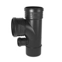 Wavin Sitech+ 87,5° Bruseravgrening Ø110 mm i Svart Plast for Kloakkvann