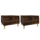  Sidebord 2 stk røkt eik 50x46x35 cm konstruert tre 8720845668563