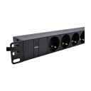LinkIT 19 StrÃ¸mskinne 8 uttak Sort 2 meter kabel 16A 3600W - 6956020