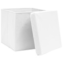 vidaXL Oppbevaringsbokser med deksler 10 stk 28x28x28 cm hvit