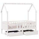  Barnesengeramme med skuffer 80x160 cm heltre furu