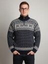 House of Yarn Setesdal Unisex Genser med Glidelås Str. S 506-123F-761 Marineblå