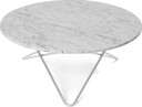 Ox Denmarq O Table salongbord marmor hvit, rustfritt stativ