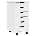  Rulleskap med skuffer MOSS hvit heltre furu 8720845924843