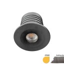 EcoDim ED-10107 LED-mini-downlight Ø28 mm IP67 2700K antrasitt
