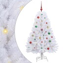 vidaXL Kunstig sammensatt juletre med 150 LED Hvit 150 cm PVC og Stål