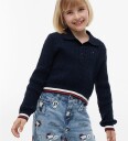 Tommy Hilfiger Poloskjorte   Beskåret   Strikk   Dark Blue   Tommy Hilfiger   12 år (152)   Genser   Marineblå