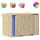  Vegghengt nattbord med LED-lys sonoma eik 8721102966583