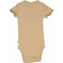 Sand Melange Wheat Rib Ruffle SS Body (92 / 2 år)