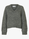 Selected Femme Anjuli Long Sleeve Knit V Neck Grå XL