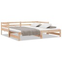 vidaXL Uttrekkbar dagseng 2x(80x200) cm heltre furu
